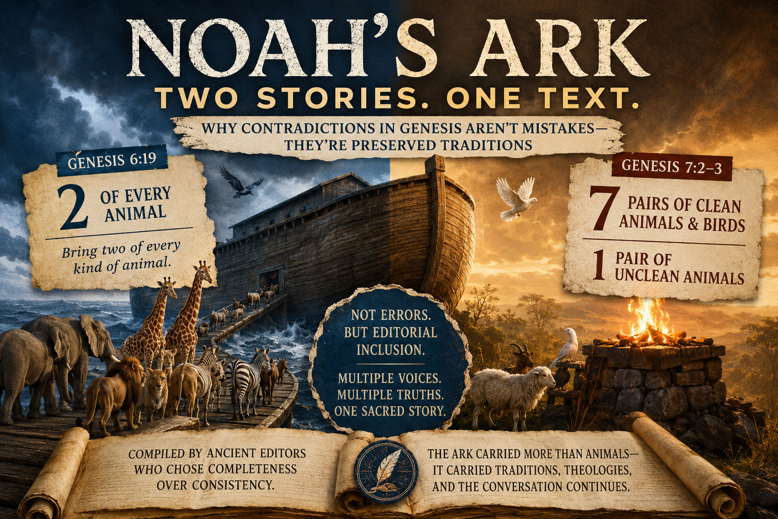 Header image for When Noah Got Two Different Sets of Instructions: The Hidden Contradictions in the Ark Story