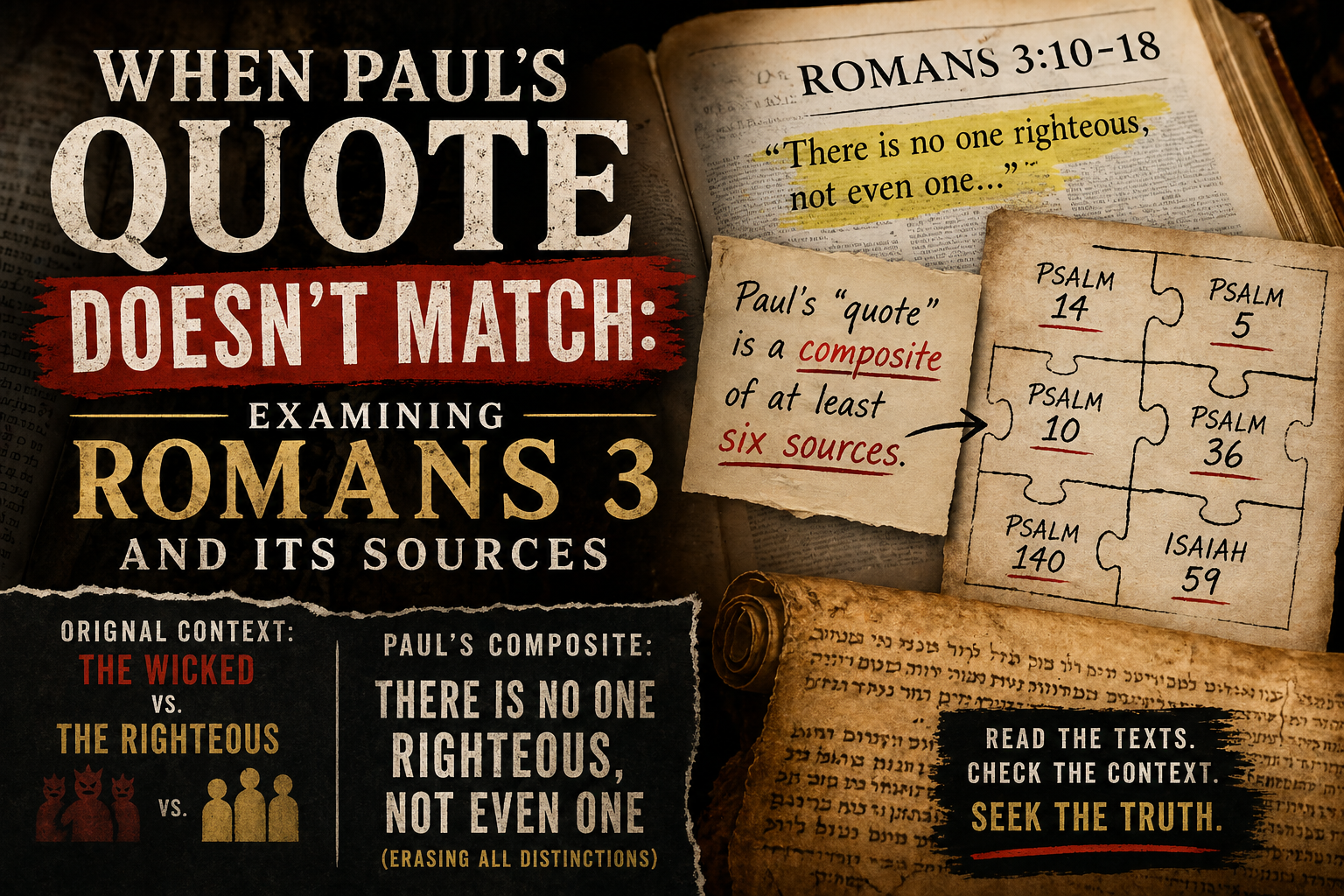 Header image for When Paul's Quote Doesn't Match: Examining Romans 3 and Its Sources