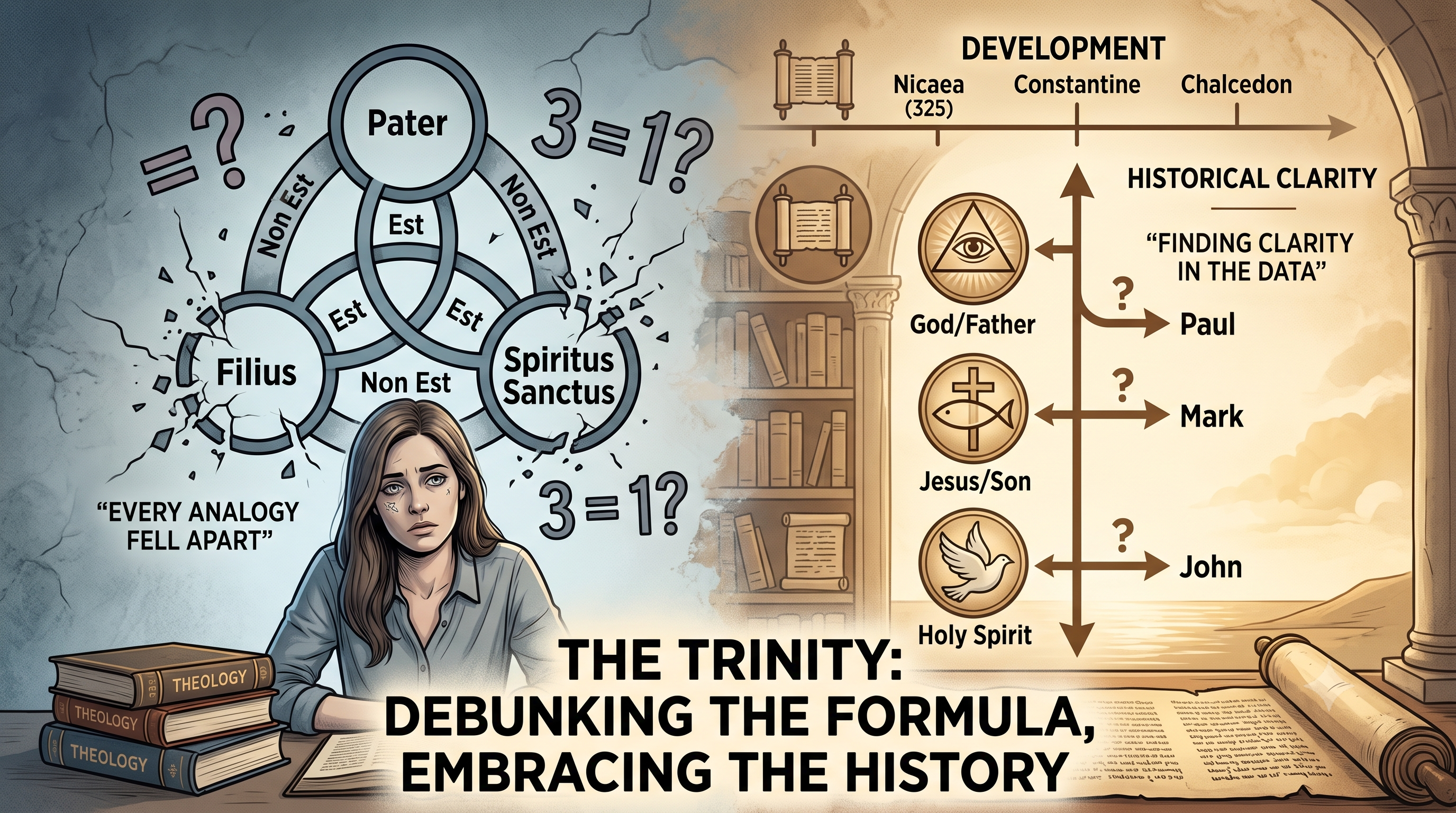 Header image for When the Trinity Math Doesn't Add Up: A Personal Journey Through Christianity's Central Contradiction