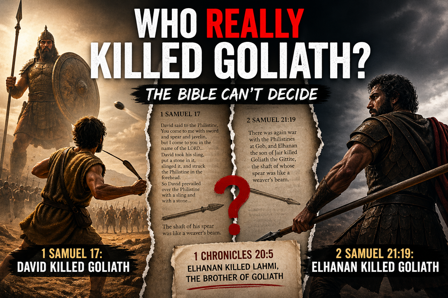 Header image for Who Really Killed Goliath? The Bible Can't Decide